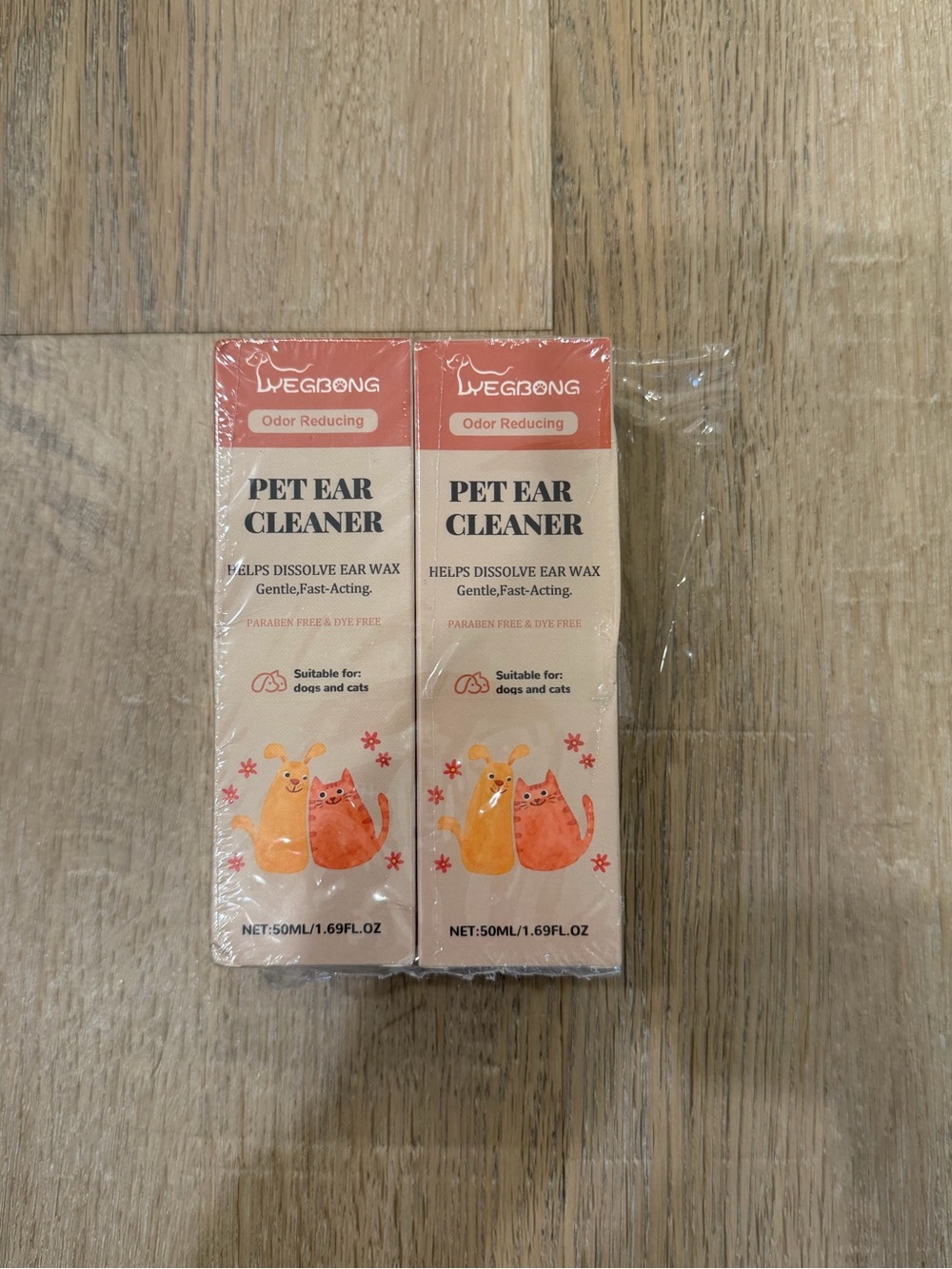 Yegbong Pet Ear Cleaner for Dogs & Cats 1.69 fl oz Odor Reducing 2 Pack New